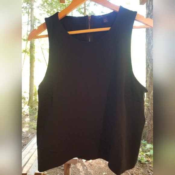 Zip Shirt & Button Sweater Merona Large Flower Pattern Banana republic Top Black - Picture 3 of 12